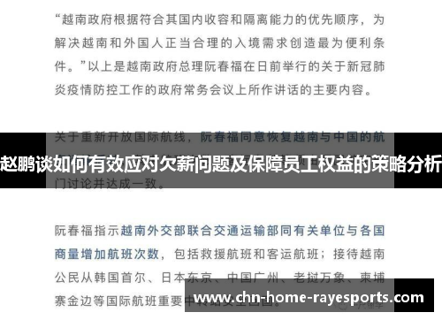 赵鹏谈如何有效应对欠薪问题及保障员工权益的策略分析